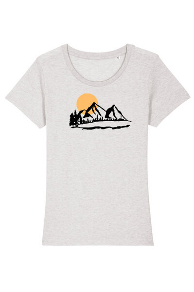 Spangeltangel T-Shirt "Bergluft", Berge, Siebdruck, für Frauen, Berglandschaft, bedruckt, Biobaumwolle von Spangeltangel