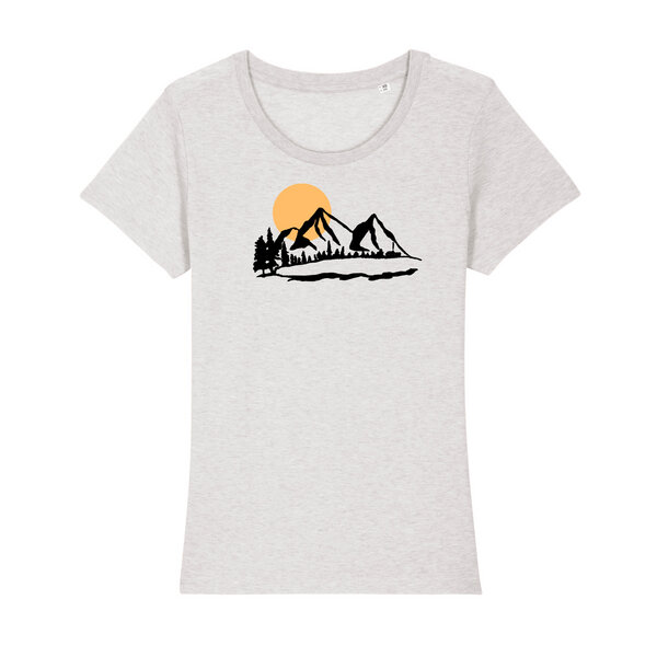 Spangeltangel T-Shirt "Bergluft", Berge, Siebdruck, für Frauen, Berglandschaft, bedruckt, Biobaumwolle von Spangeltangel