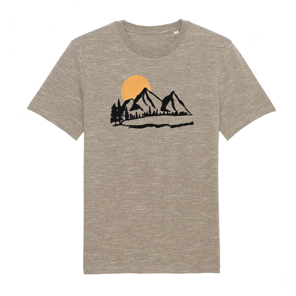 Spangeltangel T-Shirt "Bergluft", nachhaltig, Herren - Natur Bio-Baumwolle Berge Bergsee von Spangeltangel