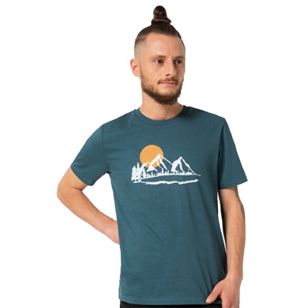 Spangeltangel T-Shirt "Bergluft", nachhaltig, Herren - Natur Bio-Baumwolle Berge Bergsee von Spangeltangel