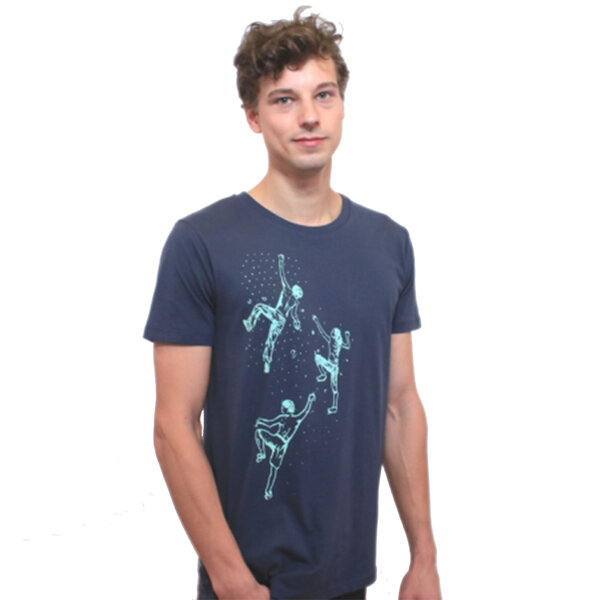 Spangeltangel T-Shirt "Bouldern", Herren, Klettern, bedruckt, Siebdruck, Bio-Baumwolle von Spangeltangel