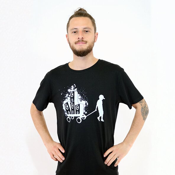 Spangeltangel T-Shirt "Boxenbernd", Biobaumwolle, nachhaltig, Musik, Herren von Spangeltangel