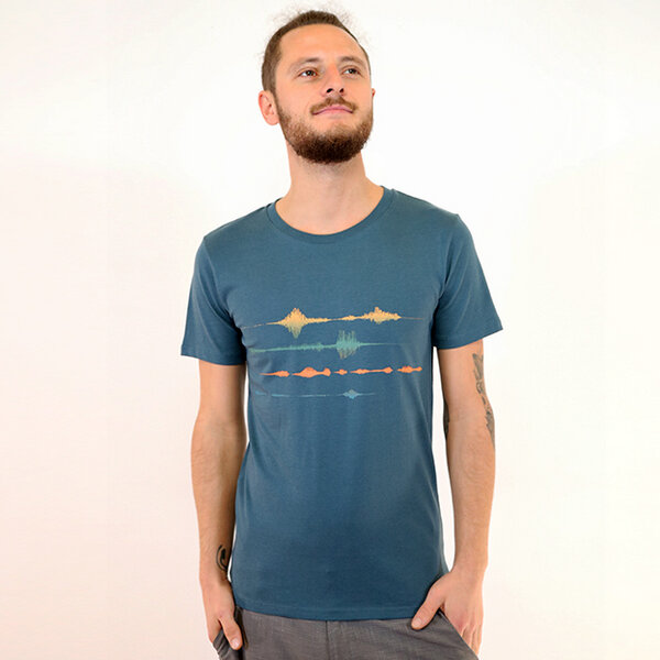 Spangeltangel T-Shirt "Frequenz", Siebdruck, Musik, Schallwelle, Biobaumwolle von Spangeltangel