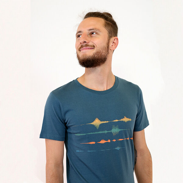 Spangeltangel T-Shirt "Frequenz", Siebdruck, Musik, Schallwelle, Biobaumwolle von Spangeltangel