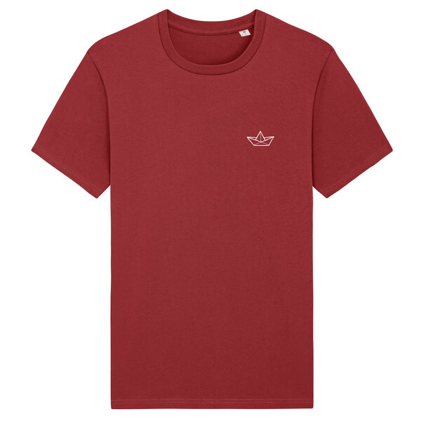 Spangeltangel T-Shirt "Papierboot", Männershirt, Herrenshirt, bedruckt, Siebdruck, Biobaumwolle, Unisex von Spangeltangel