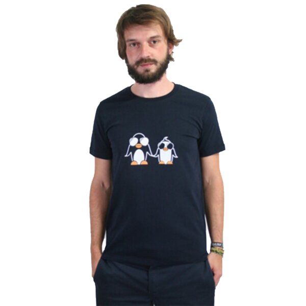 Spangeltangel T-Shirt "Pinguin", Bio-Baumwolle, bedruckt, Herren, Männer, Kurzarm, Siebdruck von Spangeltangel