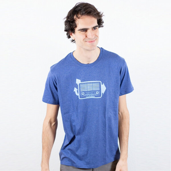 Spangeltangel T-Shirt "Radio", Herren, bedruckt, Siebdruck, Bio-Baumwolle, Musik retro von Spangeltangel