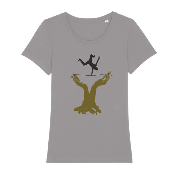Spangeltangel T-Shirt "Slackline", Sport, Hobby, bedruckt, Siebdruck, für Frauen von Spangeltangel
