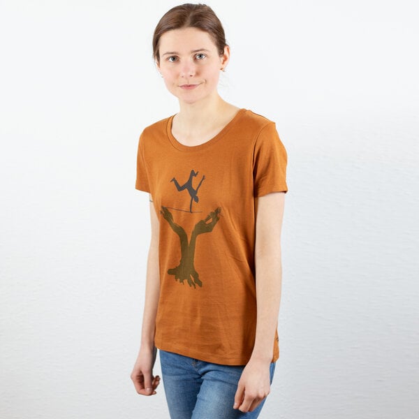 Spangeltangel T-Shirt "Slackline", Sport, Hobby, bedruckt, Siebdruck, für Frauen von Spangeltangel