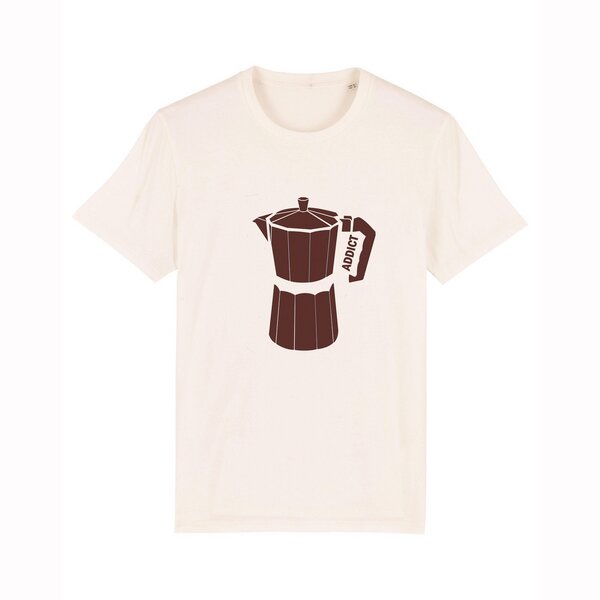 Spangeltangel T-Shirt bedruckt, Kaffee Addict, Siebdruck, Herren, Bio-Baumwolle von Spangeltangel