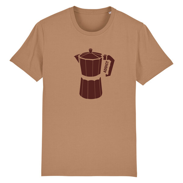 Spangeltangel T-Shirt bedruckt, Kaffee Addict, Siebdruck, Herren, Bio-Baumwolle von Spangeltangel