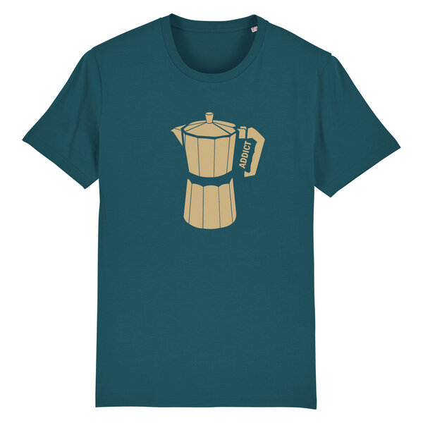 Spangeltangel T-Shirt bedruckt, Kaffee Addict, Siebdruck, Herren, Bio-Baumwolle von Spangeltangel