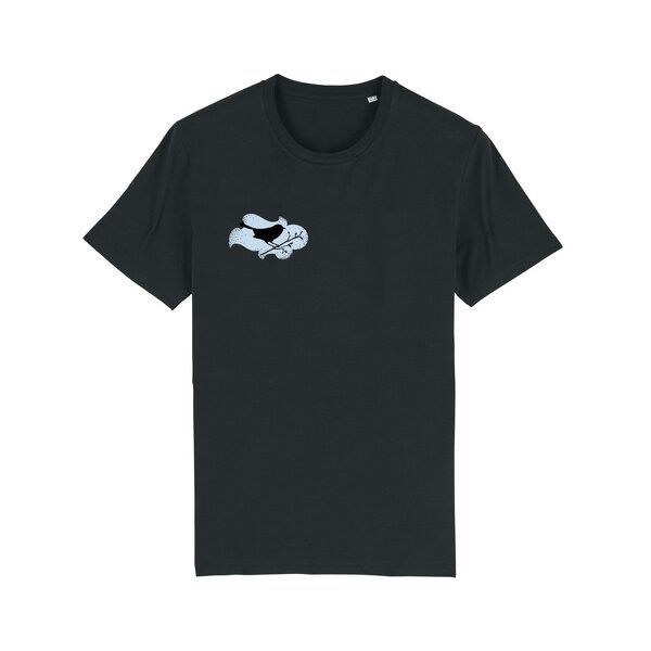 Spangeltangel T-Shirt bedruckt, "Vogel", nachhaltig, Biobaumwolle, Brustprint, unisex, bio, Tiere, Vogel, von Spangeltangel