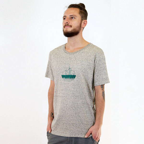 Spangeltangel bedrucktes T-Shirt, Windkraft, nachhaltig, Windrad, Herren von Spangeltangel