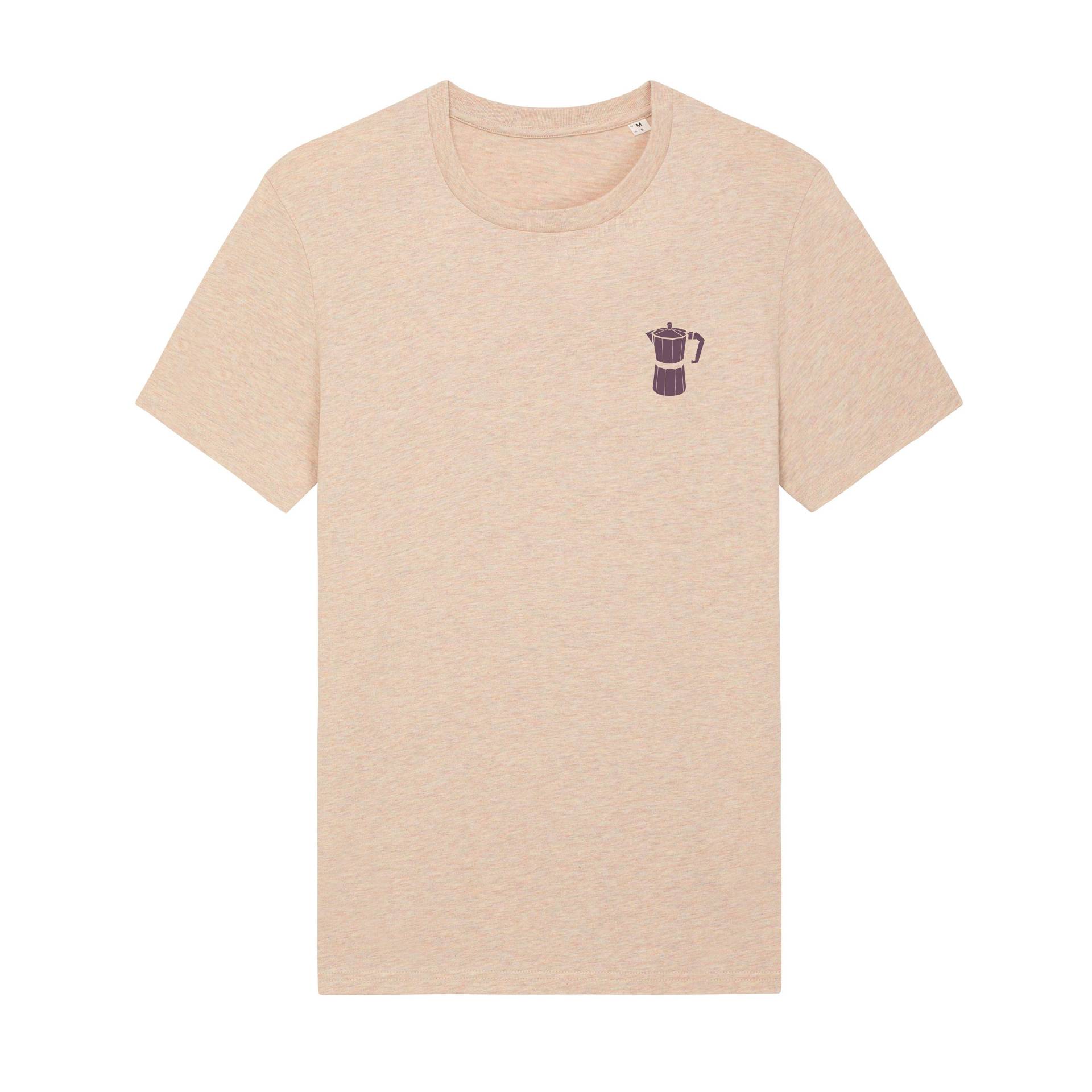 T-Shirt Coffee, Addict, Kaffee Shirt Für Männer, Rosé, Biobaumwolle, Bedruckt, Espresso von Spangeltangel