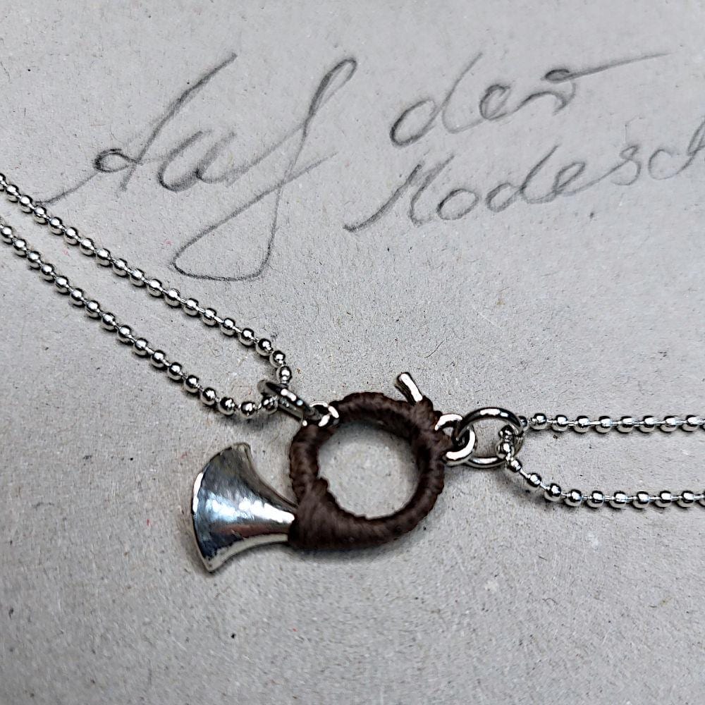 Jagdhorn Armband Silber Mit Anhänger Grün Oder Braun - Handgemacht, Tracht & Jagd Modeschmuck von SpangemacherSchmuck