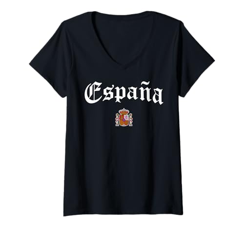 Damen Spanien Wappen T-Shirt mit V-Ausschnitt Damen Spanien Wappen T-Shirt mit V-Ausschnitt von Spanien Designs