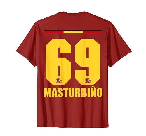 Spanien Sauf Trikot Herren Masturbinho 69 Saufnamen T-Shirt von Spanien Sauf Trikot - Spanien Trikot Merch