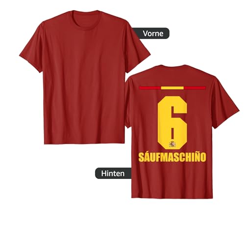 Spanien Sauf Trikot Herren Saufmaschine Saufnamen T-Shirt von Spanien Sauf Trikot - Spanien Trikot Merch