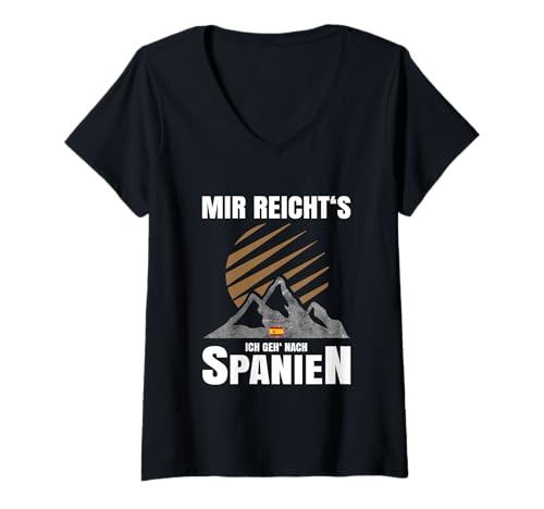 Damen Wandertouren Zubehör Urlaub Gadgets Souvenir Wandern Spanien T-Shirt mit V-Ausschnitt von Spanien Wandern und Wandertouren Zubehör