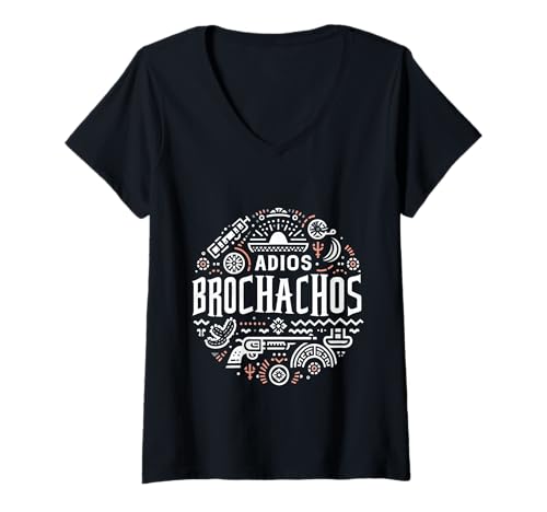 Damen Adios Brochachos Spanish Language Goodbye Humor ||- T-Shirt mit V-Ausschnitt Damen Adios Brochachos Spanish Language Goodbye Humor ||- T-Shirt mit V-Ausschnitt von Spanischer Slang Fiesta