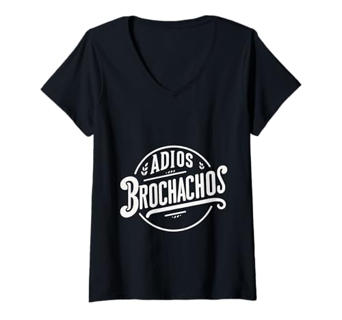 Damen Adios Brochachos Spanish Language Goodbye Humor ||- T-Shirt mit V-Ausschnitt Damen Adios Brochachos Spanish Language Goodbye Humor ||- T-Shirt mit V-Ausschnitt von Spanischer Slang Fiesta