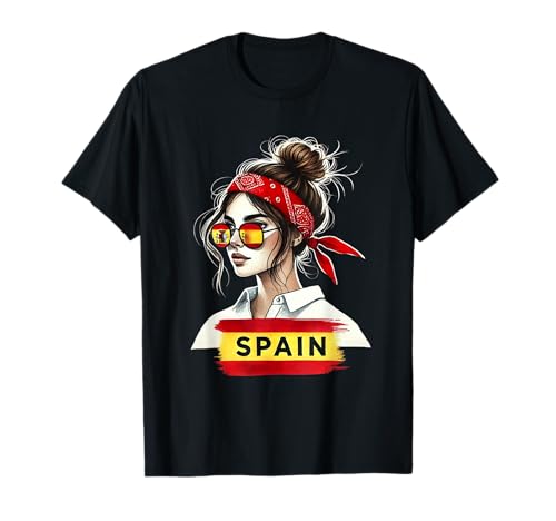 Spanien Mädchen Frau Flagge Spanien Trikot 2024 T-Shirt von Spanish Girl Spain girl Spanien woman flag