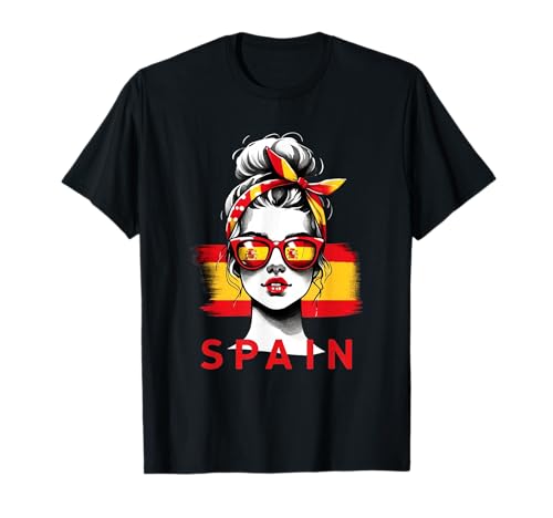 Spanien Mädchen Frau Flagge Spanien Trikot 2024 T-Shirt von Spanish Girl Spain girl Spanien woman flag