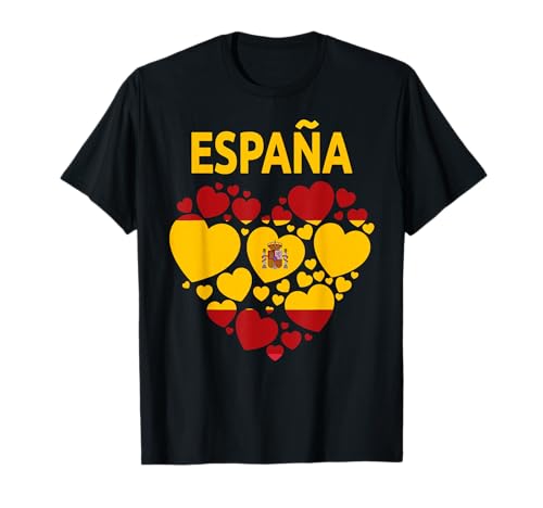 Spanische Flagge Herz Idee für Damen & Kinder Spanien Flagge Outfit T-Shirt von Spanish Souvenirs & Espana Flag Outfits For Kids