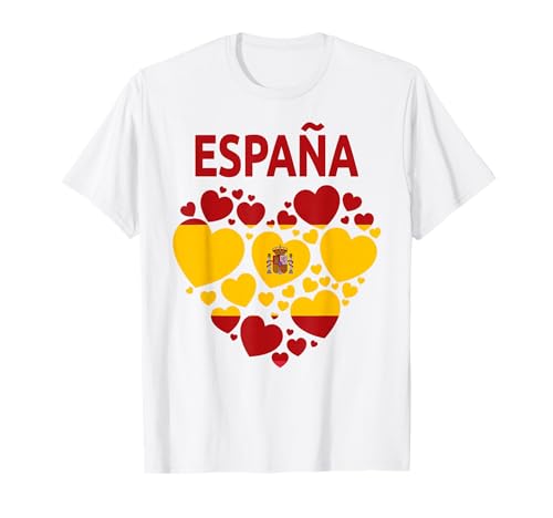 Spanische Flagge Herz Idee für Damen & Kinder Spanien Flagge Outfit T-Shirt von Spanish Souvenirs & Espana Flag Outfits For Kids