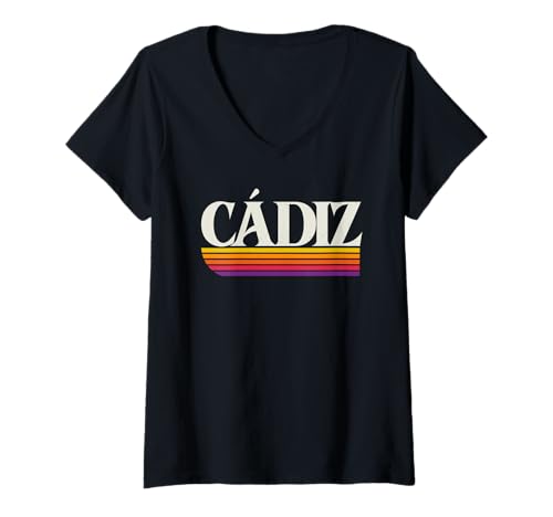 Damen Cadiz Spanien Retro - Cádiz España T-Shirt mit V-Ausschnitt Damen Cadiz Spanien Retro - Cádiz España T-Shirt mit V-Ausschnitt von Spanish Throwbacks