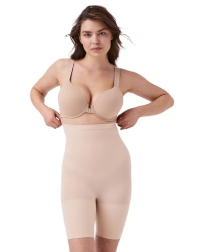 SPANX Shapewear für Damen Tummy Control High-Waisted Power Short (Regular und Übergröße), Soft Nude, S von Spanx