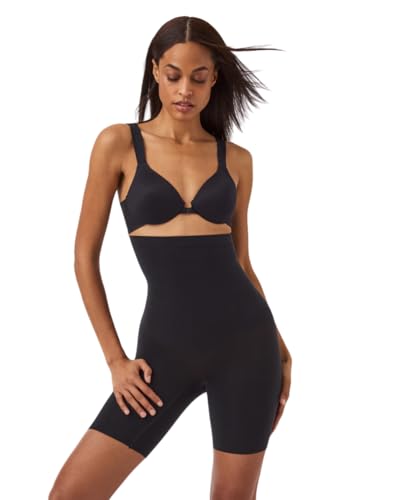 SPANX Shapewear für Damen Tummy Control High-Waisted Power Short (Regular und Übergröße), Very Black, L von Spanx