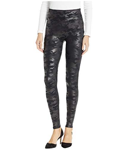 Spanx Damen Faux Leather Camo Legging, Schwarz (Matte Blk Camo), XL EU von Spanx