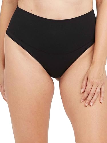 Spanx Damen Cotton Comfort Thong, Damen Unterwäsche Thongs , Very Black, XS von Spanx