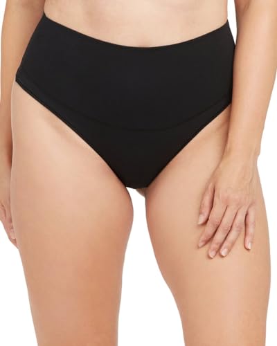 Spanx Damen Cotton Comfort Thong, Damen Unterwäsche Thongs , Very Black, XS von Spanx