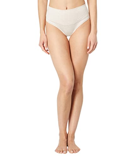 Spanx Damen Cotton Comfort Thong, Damen Unterwäsche Thongs , Heather Oatmeal, L von Spanx