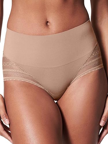 Spanx Illusion Lace Hi-Hipster Shapewear-Unterhose Damen, Café au Lait, L von Spanx