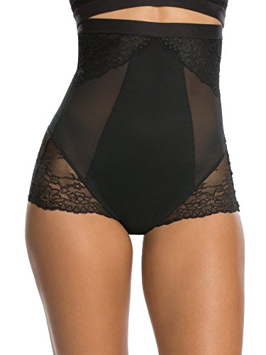 Spanx Damen Taillenslip LACE COLLECTION HIGH WAISTED BRIEF, Schwarz (Very Black 0), Gr. 32 (Herstellergröße: XS) von Spanx