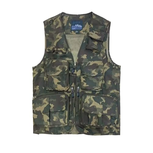 Spanye Herren Angelweste Jagd Outdoor Reise Utility Taktische Weste Arbeitsjacke Mehrere Taschen, Stil 02 Camo Khaki, XXX-Large Spanye Herren Angelweste Jagd Outdoor Reise Utility Taktische Weste Arbeitsjacke Mehrere Taschen, Stil 02 Camo Khaki, XXX-Large von Spanye
