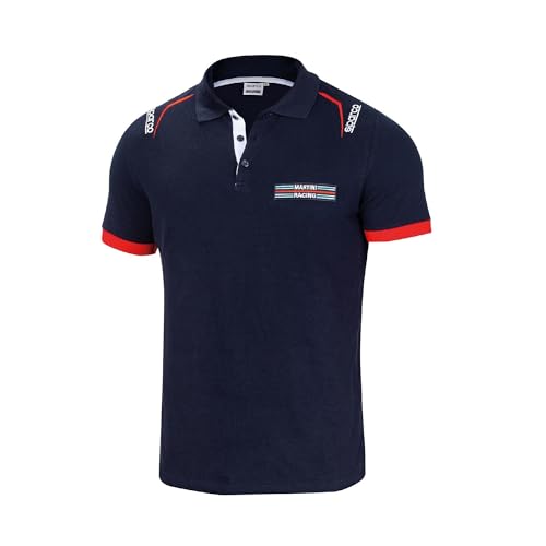 Sparco Martini Racing Poloshirt, Marineblau, Standard, Unisex, Erwachsene, bunt, 42/50 EU von Sparco