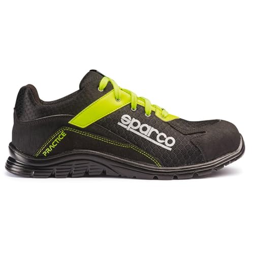 Sparco Unisex Practice Industrial Shoe, Nero-Giallo Fluo, 44 EU von Sparco