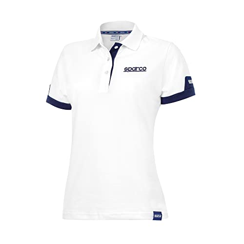 Sparco Unisex Poloshirt Jacke, weiß, M von Sparco