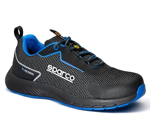 Sparco Unisex Traction Industrial Shoe, Schwarz/Blau, 43 EU von Sparco