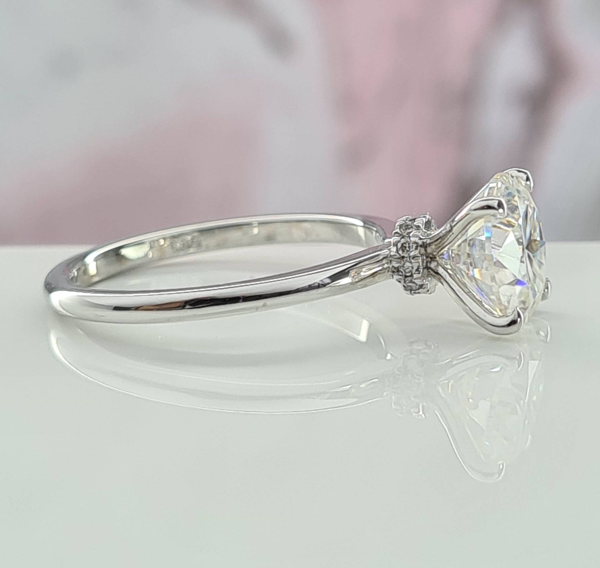 1 Ct D Vs1 Solitär Runder Diamant Ring 4 Zinken Verlobungsring Vs Cvd Zertifizierter Diamant, Lab Grown von SparkandBloomJewelry