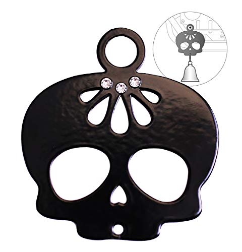 Sparkle Rider Sugar Skull Bell Hanger Mount with Swarovski Crystals,Dekorative Halterung zum Befestigen von Gremlin, Guardian, Harley Motorrad Glocken,Custom Biker Zubehör Geschenk für Damen Herren von Sparkle Rider