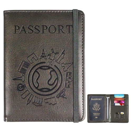 Sparkle Tmax Reisepasshülle Passport Holder with RFID Blocker, PU Leather Passport Bag for Men and Women, ID Pocket Travel Documents, Credit Card Protective Case von Sparkle Tmax