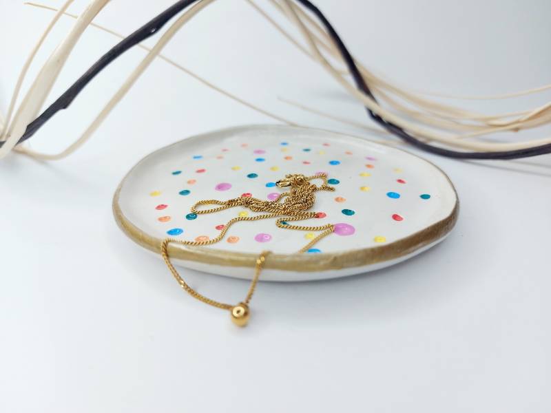 Ringschälchen Herz Regenbogen Oval Personalisiert Handgemachtes Geschenk von SparkleAndShineByD