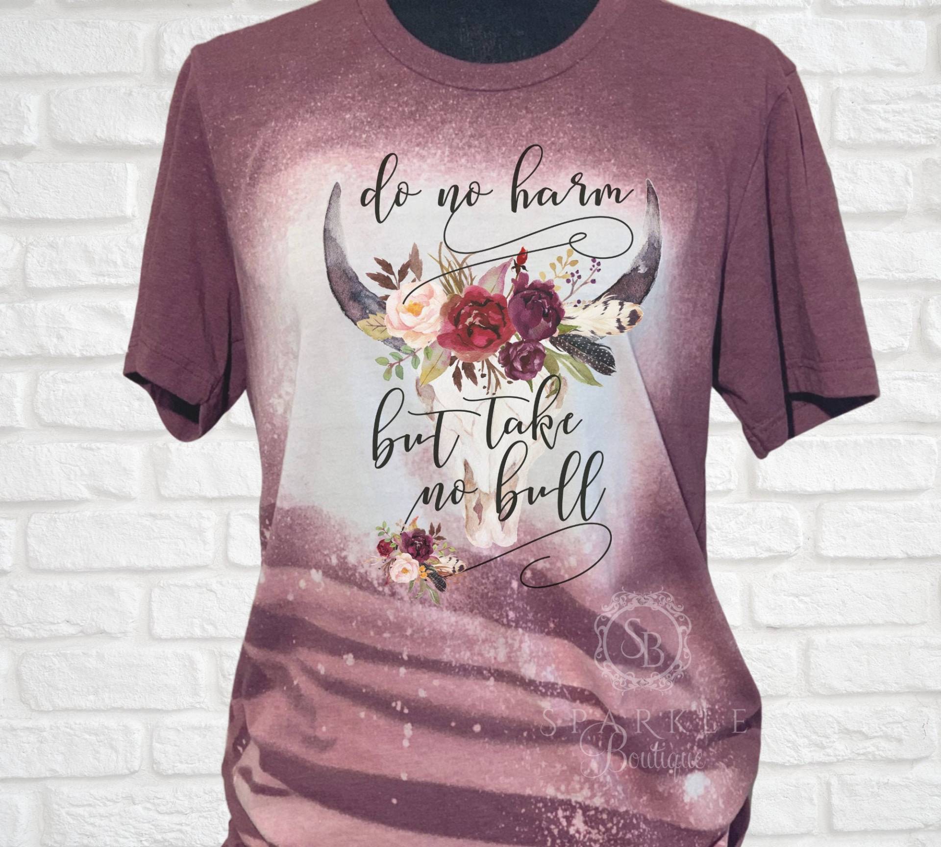 Do No Harm But Take No Bull Gebleichtes Shirt - Country Southern Girl Heifer Niedliches Kuhshirt von SparkleBoutique2U