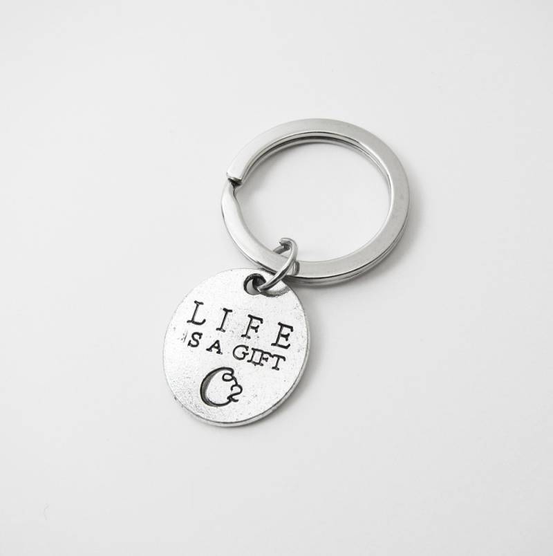 Das Leben Ist Ein Geschenk - Baum Des Lebens Schlüsselbund Beide Seitig Sauerstoff, O2, Schlüsselring, Personalisierter Anfangsname Zusatz von SparkleMod
